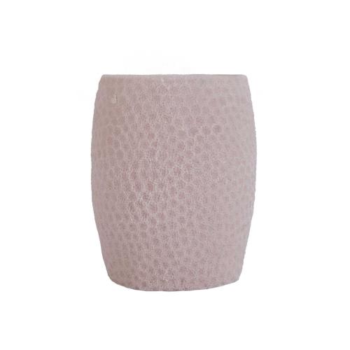 DİŞ FIRÇALIK,MACUNLUK PEMBE PETEK DESENLİ POLİRESİN 8X8X10CM 400ML BANYO SETİ