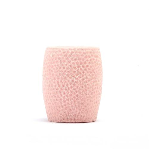 DİŞ FIRÇALIK,MACUNLUK PEMBE PETEK DESENLİ POLİRESİN 8X8X10CM 400ML BANYO SETİ