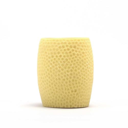 DİŞ FIRÇALIK,MACUNLUK SARI PETEK DESENLİ POLİRESİN 8X8X10CM 400ML BANYO SETİ