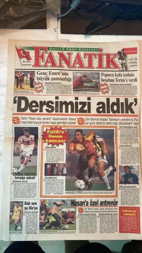 FANATİK SPOR GAZETESİ - TURKISH NEWSPAPER - DOĞUM GÜNÜ HEDİYESİ  - EKSİKSİZ TAM TAKIM GAZETE - 31 MART 1999 - SAYI: 1228 - MEHMET GENÇ - RAHMAN SAĞIROĞLU - YUSUF DURSUN - CÜNEYT KARAKAYA - NECİL ÜLGEN - OĞUZ DİZER - EROL DEMİRKOL - BÜNYAMİN OSMAN - GERÇEK SPOR GAZETESİ - FANATİK - BU VATAN HEPİMİZİN - FENERBAHÇE: YILDIRIM İÇİN YENECEĞİZ - BEŞİKTAŞ: BU HAFTA LİDERE YETİŞİRİZ - CİM BOM YENİLENİYOR: REVİZYON PLANLARI - NBA’DEN GİLMORE KARARI - YILDIZ AVCILARI NİJERYA YOLUNDA - MAÇ ÖNCESİNDE İNTERNET SAVAŞI - GALATASARAY İLK FİNALİST: BOTASSPOR’U 72-40 YENDİ - TRABZON’DA YILDIZ DEVRİ SONA ERİYOR - NATO STOP: STOJKOVİC’TEN PROTESTO - AVRUPA ŞAMPİYONASI GRUP DURUMU: TÜRKİYE LİDER - BECKENBAUER: TÜRKİYE İLE ÇEKİŞECEĞİZ - EMRE’NİN SAKATLIĞI TEKRARLADI - TERİM: DERSİMİZİ ALDIK - DAUM’UN FATİH AKYEL’E KANCASI - TERİM: TAM KONSANTRASYON ŞART - TUGAY SAKAT: SAMSUN MAÇINDA YOK - ILIE BAKÜ’YE GİTMEDİ - HASAN ŞAŞ’A ÖZEL ANTRENÖR - TRABZONSPOR - GALATASARAY - FENERBAHÇE - BEŞİKTAŞ - KOCAELİSPOR - ALTA