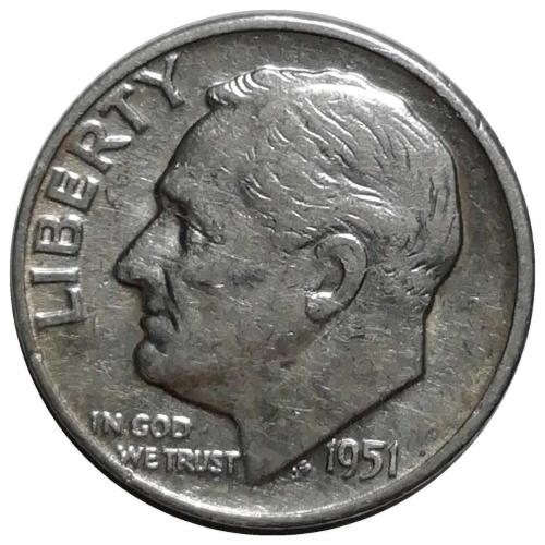 ABD 1951 Yılı 10 Cent Roosevelt ÇÇT
