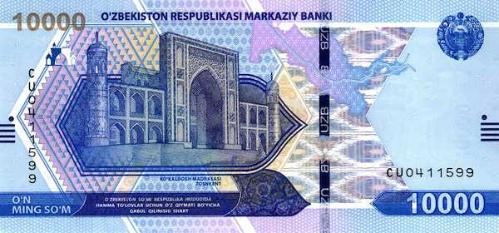** ÖZBEKİSTAN ( 10.000 * SOM ) 2021 - ÇİL