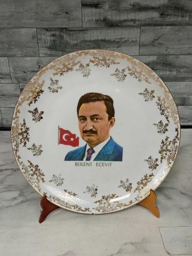 KOLEKSİYONLUK NADİR PARÇA 1970'ler Eschenbach Bavaria Bülent Ecevit Porselen Duvar Tabağı