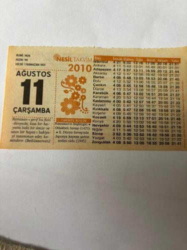 11 Ağustos 2010 Orijinal Takvim Yaprağı-Doğum Günü-Söz,Nişan,Nikâh,Düğün ve Önemli Günler Hediyesi-Nesil Takvim-Ayet,Hadis (Bediüzzaman) -Ramazan'In Başlangıcı-Otlukbeli Savaşı(1473)-II.Dünya Savaşı'nda Japonya Kayıtsız şartsız teslim oldu(1945)-Sonsuz Rahmet Tecellilerinin Olduğu Ay-Ahiret Ticareti