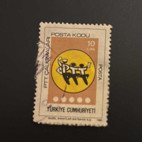 Türk Pulu - Turkish Stamp -  Postadan Geçmiş Pul Filateli - DAMGALI -PTT ÇALIŞMALARI TEMALI PUL , 10 LİRA - Türkiye Cumhuriyeti - NOSTALJİK DOĞUM GÜNÜ HEDİYESİ