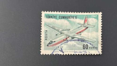 Türk Pulu - Turkish Stamp -  Postadan Geçmiş Pul Filateli - Damgalı -  THY UÇAK TEMALI PUL 1967, 60 KURUŞ - Türkiye Cumhuriyeti - NOSTALJİK DOĞUM GÜNÜ HEDİYESİ