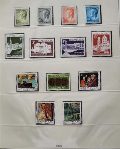 LOT.9 » Lüksemburg 1975 Damgasız Pul Serisi (14 Adet)