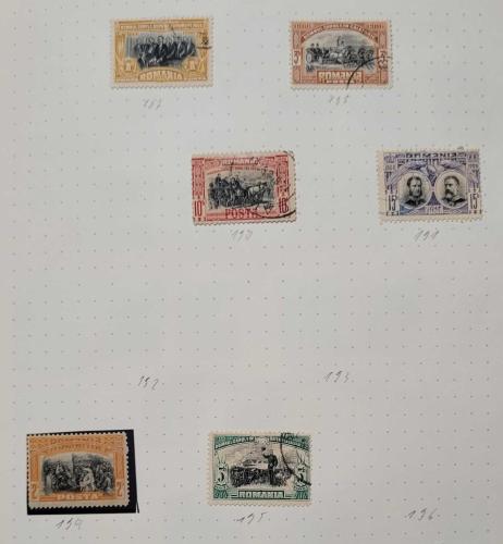 Romanya 1893 Carol I ve Tarihî Temalı Pul Grubu (7 Adet) Damgalı