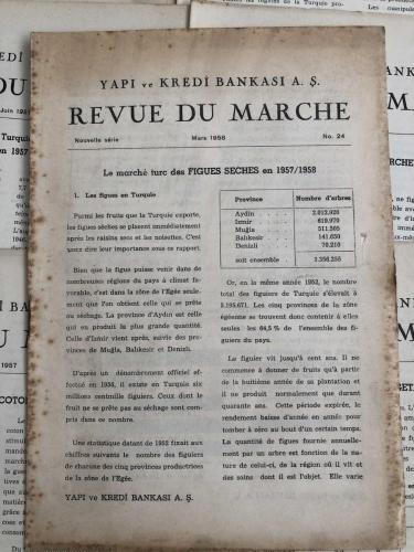 Yapı ve Kredi Bankası A. Ş. Revue Du Marche, Marktbericht, Market Report (1957-58 yılları 20 Adet Fransızca Dergi)