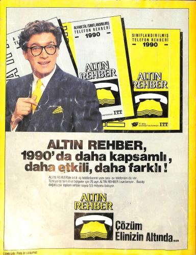 Altın Rehber Tokat İli Alfabetik Sınıflandırılmış 1990-1991 Telefon Rehberi