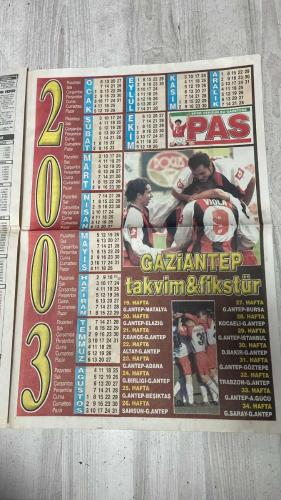 PAS SPOR GAZETESİ - 06 OCAK 2003 - HOOIJDONK'A 72 SAAT - SPOR HERGÜN BU GAZETEDE - PAS - HAGI'NİN İNCE HESABI - DÜRÜST: İSPANYA'DAN KALABALIK (!) DÖNERIZ - CHRİSTİAN'A NOTER TESPİTİ - SİLVERA'YA KİRALIK TEKLİFİ - AYHAN ŞAŞIRTIYOR! - TANGOCU'YA MENACER ENGELİ - HASAN ŞAŞ FARK ATTI! - SON 72 SAAT - OKAN'A VETO!.. - SADETTİN SARAN REBROV'SUZ DÖNDÜ - KEMAL İÇİN REKABET BAŞLADI - REVİVO İŞİ KIZIŞTI - ROMASCHENKO DA SIRADA - REKABET KALMADI - FATİH'İN DEDİĞİ OLDU - KEYFİMİZ YERİNDE - ERZURUM'DA SEFERBERLİK - BEYAZ MARTILAR ERBİL'E İMZA ATTIRDI - İZMİRSPOR'U HIRS BASTI - KAYSERİSPOR BOMBA GİBİ - ANTALYA SİLBASTAN - ŞAHİN, YOL SORUNU İÇİN FORMÜLÜ BULDU! - V.MANİSA'NIN TAKVİMİ BELLİ - HOOIJDONK - HAGI - DÜRÜST - CHRISTIAN - SILVERA - AYHAN - HASAN ŞAŞ - OĞUZ ÇETİN - OKAN - SADETTİN SARAN - REBROV - KEMAL - NİHAT ÖZDEMİR - REVIVO - OKAN CANAYDIN - ROMASCHENKO - KIVANÇ OKTAY - FATİH - LUCESCU - NİHAT - CEMAL POLAT - ERBİL - TANER SÖYLEYİCİ - NECDET ALAY - ALİ - GÖKMEN - MİCHAEL JORDAN