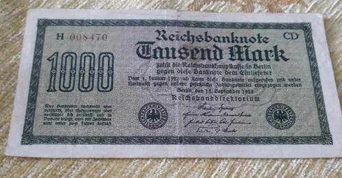 100 SENELİK - D REİCH KAĞIT PARALAR 5 ADET 20- 20- 50-100- 1000 REİCH MARK