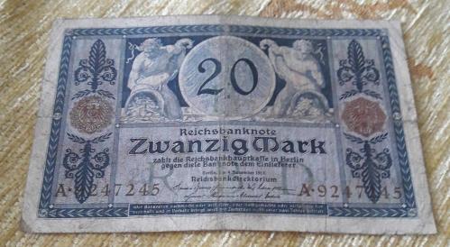100 SENELİK - D REİCH KAĞIT PARALAR 5 ADET 20- 20- 50-100- 1000 REİCH MARK
