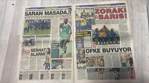 PAS SPOR GAZETESİ - 23 OCAK 2003 - SARAN MASADA - RESTİ ÇEKTİ - TOTTENHAMLI YÖNETİCİLER İŞİ YOKUŞA SÜRÜNCE GÖRÜŞMELER UZADI - SADETTİN SARAN REBROV'U ALIP HAVAALANINA GİDERKEN PÜRÜZLERİ MENACER HALLEDECEKTİ - ANCAK YİNE SORUN ÇIKINCA BU İŞ BİTTİ BEN İSTANBUL'A DÖNÜYORUM DİYEREK RESTİ ÇEKTİ - ZORAKİ BARIŞ - ORTEGA İLE KENDİSİNE KARŞI GRUP OLUŞTURANLAR KERHEN BİR ARAYA GELDİ - GAZETENİZ PAS'IN WERNER LORANT DÖNEMİNDEN BUYANA SÜREKLİ GÜNDEME GETİRDİĞİ TAKIM İÇİNDEKİ HUZURSUZLUK OĞUZ ÇETİN'İN ARAYA GİRMESİYLE ŞİMDİLİK DURDURULDU - SADETTİN SARAN - REBROV - WERNER LORANT - OĞUZ ÇETİN - SERHAT - DİMİTRE - GEORGE - FINIDI - HAIM REVIVO - ALİ GÜNEŞ - HAKAN - VOLKAN - TUNCAY - YUSUF - MİRKOVİÇ - MUSTAFA - ALİ AKDENİZ - ARİF - LUKUNKU - BERKANT - HASAN - OKAN YALMAZ - ÖYKÜ TOPAL - ORHAN YALMAZ - YUSUF HAYALOĞLU - HENRY - AZİZ - ARDOĞAN - FATİH TERİM - XAVIER - LALATOVİÇ - AHMET DEMET - SİNAN - MALDARAŞANU - MUTLU - MEHMET - ÖZCAN - MAHMUD - HAKAN - YILDIRIM URAN - ÇETİN - CANAN - PAZARSPOR