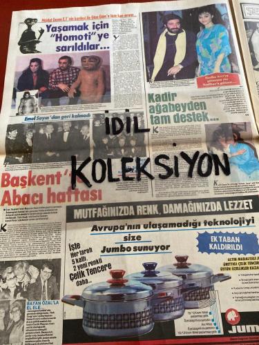 ŞEY HAFTALIK MAGAZİN GAZETESİ - DOĞUM GÜNÜ HEDİYESİ (TURKİSH - NEWSPAPER) - 12 NİSAN 1986 - TAM TAKIM 12 SAYFADIR -Gülen Kavlak-Niyazi Daymaz-Kuzey Tan-Burçin Oraloğlu-Güngör Bayrak-Yüksel Uzel-Asil Nadir-Fahrettin Aslan-David Younes-Nükhet Duru-Samime Sanay-Gönül Yazar-Sevim Iğde-Müşerref Akay-Ferdi Özbeğen-Erhan Tunay-Mehtap Ar-Asuman Arsoy-Gaye Altın-Nagehan-Mihrican Güngör-Coşkun Sabah-Aysel Mutlu-Mustafa Uysal-Hayri Penşen-Emrah-Müjdat Gezen-Emel Sayın-Kenan Evren-Özer Avlan-Cemile Kaşgüç-Nurettin Er’in-Turgut Özal-Semra Özal-Ajda Pekkan-Tarık Akan-Fındık Fırat-Lokman Kondakçı-Erkut Can-Ruchan Çamay-Filiz Vural-Mehtap Ar-Selçuk Özer-Nur Surer-Coşkun Evcim-Ertuğrul Evcim-Yasemin Dinçer-Hülya Avşar-Tolga Savacı-Faruk Abacı-Emel Sayın-Serpil Örümcer-Turgut Özal-Ali Sandıkçı-Selçuk Ural-Esmer Esmerer-Müjdat Abacı-Necdet Tosun-Sarper Özsan-Kenan Evren-Ali Pıcak-Ali Uras-Atilla Atasoy-Tolga Savacı-Hülya Kocyiğit