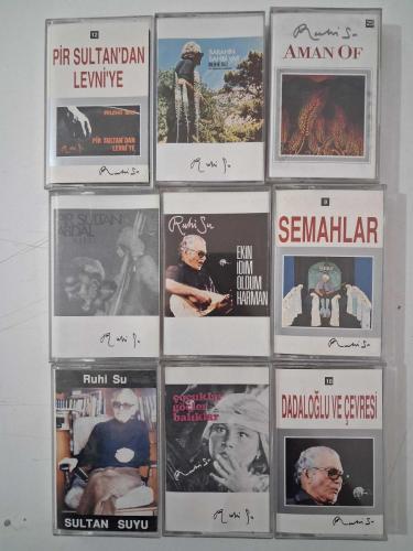 RUHİ SU - 15 Adet Kaset ( Dinleti 1-2 / Ezgili Yürek / Dadaloğlu / Sabahın Sahşbi Var / Semahlar  Ekin idim / Sultan Suyu / Aman of ....)