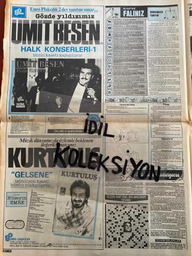 ŞEY HAFTALIK MAGAZİN GAZETESİ - DOĞUM GÜNÜ HEDİYESİ (TURKİSH - NEWSPAPER) - 3 EKİM 1987 - TAM TAKIM 12 SAYFADIR -Michael Jackson Posteri-Ümit Besen-Ali Gencebay-Semra Türel-Ünal Narçın-Sezen Aksu-Hakkı Bulut-Levent Kırca-Mükerrem Taşçıoğlu-Nükhet Duru-Dikran Masis-Gürses-Garo Matyan-Selçuk Başar-Sevtap Parman-Reşat Nuri Güntekin-Ayhan Onal-Tarık Tarcan-İbrahim Tatlıses-Ercan Özdemir-Harika Avcı-Fahrettin Aslan-Sevim Deren-Dalida-Ajda Pekkan-Erkan Özerman-İlhan Aldırma-Ferdi Özbeğen-Necmi Tufan-Turgut Özal-Hülya Koçyiğit-Müjde Ar-Sabah-Gülay Abacı-Sibel Can-Vijdan Arıkan-Ahmet Ayık-Alparslan Türkeş-Halil Tunç-Sema Özal-Kenan Evren-Aydın Menderes-Melih Tuncay-Süleyman Demirel-Oya Aydoğan-Meral Sima-Esin Özsoy-İbrahim Tatlıses-Ahmet Ayık-Ali Özdemir-Kenan Evren-Sema Özal-Hülya Koçyiğit-Müjde Ar-Ajda Pekkan-Dalida-Ferdi Özbeğen-Tarık Tarcan-Fahrettin Aslan-Sevim Deren-Erkan Özerman-Vijdan Arıkan-Sibel Can-Reşat Nuri Güntekin-Ayhan Onal-Harika Avcı-Nükhet Duru-Dikran Masis-Gürses-Garo Matya