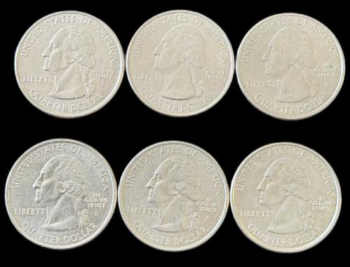 AMERİKA ÇEYREK DOLAR EYALETLER SERİSİ 6 ADET SET ÇİL