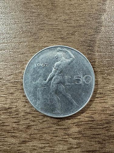 1967 İtalya 50 lire madeni para ÇT
