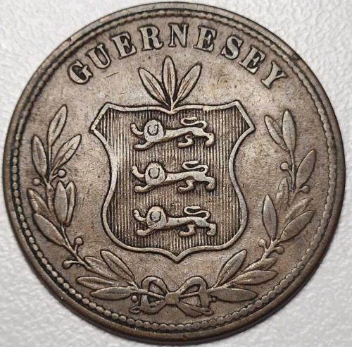 1864 - GUERNSEY - 8 Doubles ( ÇOK TEMİZ )