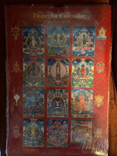 TİBET THANGKA CALENDAR 2017 SANSKRİTÇE-İNGİLİZCE 12 GÖRSELLİ