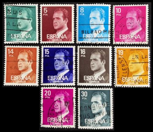 +++ İSPANYA KRAL JUAN CARLOS I     10 ÇEŞİT - DAMGALI