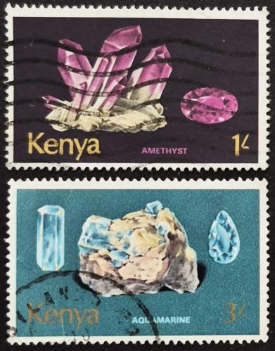 +++ KENYA MİNERALLER , AMETİST ve AQUAMARINE       1977   - DAMGALI