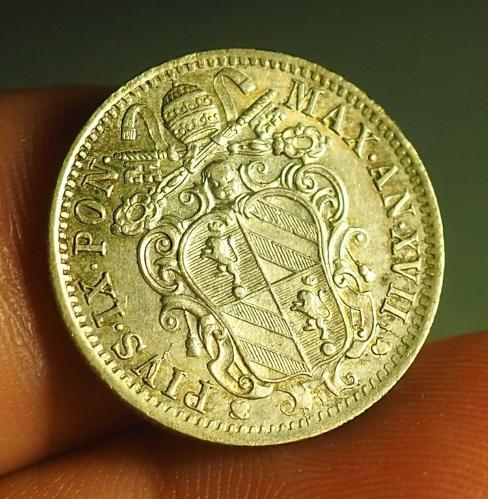 1862 SCUDO PAPALIK DEVLETİ 10 BAİOCCHİ GÜMÜŞ