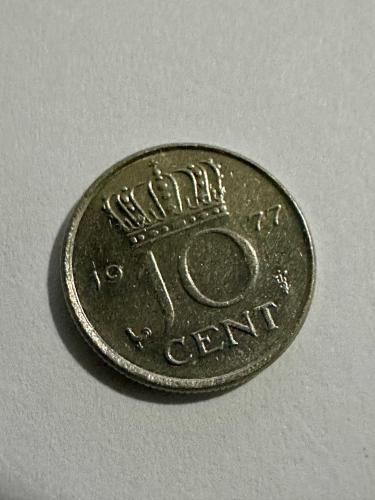 1977 Hollanda 10 cent Madeni Para ÇT