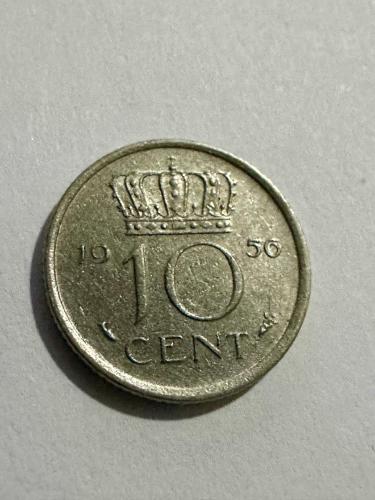 1956 Hollanda 10 cent Madeni Para ÇT