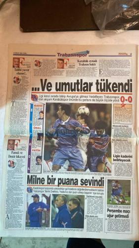 FANATİK SPOR GAZETESİ - TURKISH NEWSPAPER - DOĞUM GÜNÜ HEDİYESİ  - EKSİKSİZ TAM TAKIM GAZETE - 16 NİSAN 1999 - SAYI:1244 - NECMİ PEREKLİ - MEHMET TAN - NACİ YALINKILIÇ - FATİH TERİM - ERDAL KESER - AYHAN YILDIZ - MICHAEL ZORDUN - FELDKAMP - KALLİ - LÖW - MİLNE - NAİM SÜLEYMANOĞLU - HALİL MUTLU - HASAN - HAKAN ŞÜKÜR - OKAN - POPOESCU - EROL DEMİRKOL - AGON ERZEN - - TRABZONSPOR’A SOĞUK DUŞ - KARABÜK ZÜKÜLMEDİ - KARABÜK OYNADI TRABZON BAKTI - TALİHİ YAVER OLANIN - PAMUK VE DEMİR HİKAYESİ - FATİH SCHALKE YOLUNDA - TEKLİFE EVET DEDİ - TERİM RAZI DEĞİL - DORTMUND’TAN KANCA - FELDKAMP HİÇ BEĞENMİYOR - FENERBAHÇE ‘AF’ MAÇINA ÇIKIYOR - CİM BOM’UN KIZLARI GÜLDÜ - BEŞİKTAŞ-P.KARŞIYAKA 68-64 - VANSPOR-İST.BELEDİYE 1-0 - HALİL DÜNYAYA MEYDAN OKUDU - SERBESTTE HAYAL KIRIKLIĞI - TANKÇI HASAN’I TAHKİM EZDİ - OKAN VİTRİNE KONDU - HAKAN ŞÜKÜR’DEN REST - SERT AMA ŞEFKATLİ HAGİ - RÖVANŞI DA İZLEYECEK - HAKAN GEÇEN SENEYİ OYNADI - ERTUĞRUL’U AŞAMADI - GÖZE GELİYORUZ - PRİMLER ÖDENMİYOR - POPOESCU İYİLEŞEM