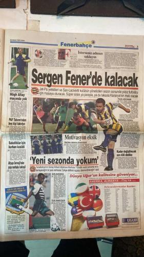 FANATİK SPOR GAZETESİ - TURKISH NEWSPAPER - DOĞUM GÜNÜ HEDİYESİ  - EKSİKSİZ TAM TAKIM GAZETE - 30 NİSAN 1999 - SAYI:1258 - OGÜN - BURÇAK - MÜFTÜ ERKASAP - LÖW - KLUIVERT - KAREMBEU - BALIÇ - SERDAR TATLISU - GÖKHAN METİN - AMOKACHI - HAEßLER - YUSUF DURSUN - GÜLTEN BALCI - OĞUZ SARVAN - HAGİ - POPOESCU - HASAN ŞAŞ - BÜLENT - OKAN - K.HAKAN - ÜMİT - EMRE - CÜNEYT KARAKAYA - - OGÜN EŞİNDEN AYRILIYOR - CİM BOM AFRİKA’DA - FENER’E 2 BOMBA - KLUIVERT VE KAREMBEU LİSTEDE - BALIÇ İLE TAKAS GÜNDEMDE - 4 VÜCUTÇUDA DOPİNG ÇIKTI - RIBBECK’İ KORKU SARDI - ÜLKER YARI FİNALİST - SERGEN FENERBAHÇE’DE KALIYOR - SAKARYASPOR SÜRPRİZ PEŞİNDE - AMOKACHI YARIN YOK - TERİM AZ ZAMANDA ÇOK İŞLER YAPTI - HAEßLER 1860 MÜNİH’TE - HAKAN’IN GÜNLÜĞÜ - DOPİNG KONTROLÜ - SARVAN DOSYASI - HAGİ İÇİN “GERÇEK LİDER” - SİYAH TÜRKLER NÜFUSA ALINDI - TERİM USULÜ MOTİVASYON - HAKAN GİDERSE SAFFET - SATMADAN OLMAYACAK - CİM BOM HAFTALIĞA BAĞLANDI - ALİ SAMİ YEN’İN KADERİ BAŞKENTTE - BORÇLAR TEMİZLENİYOR - RUMENLER DÖNDÜ - HAS