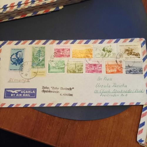 Kırıkkale den Almanya ya gönderilmiş postadan geçmiş zarflar 80 adet