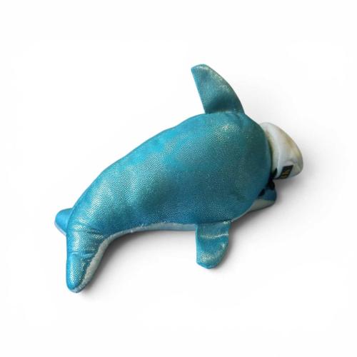 vintage Kaptan Şapkalı Simli Peluş Yunus Balığı - I Love Black Sea Hatıra Oyuncak 15 cm