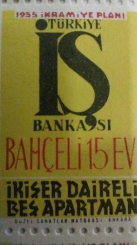 PUL, 1955 YILLARINA AİT İŞ BANKASI VİNYET PUL, İKRAMİYE KONULU 50 ADET TAM TABAKA BLOK PUL 469