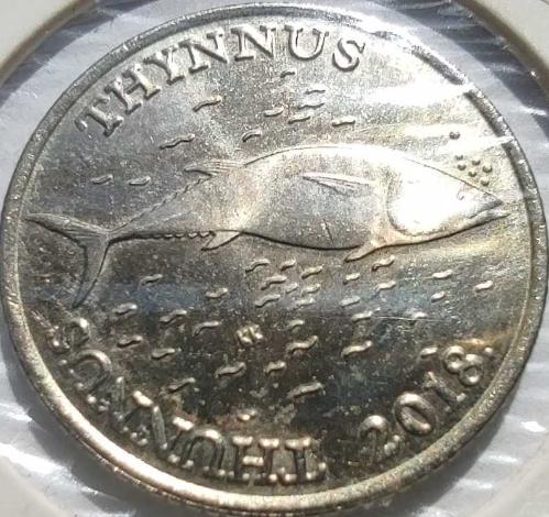 Hırvatistan 2 Kuna 2018 Orkinos Balığı Temalı Bakır-Nikel Kapamasında