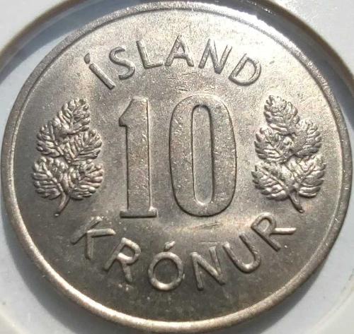 İzlanda 10 Kronur 1976 İskandinav Mitolojisi Dev Tasvirli Bakır-Nikel Kapamasında