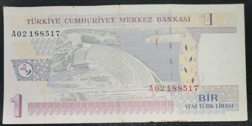 TÜRKİYE  1  YENİ TÜRK LİRASI  KAĞIT PARA