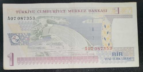 TÜRKİYE  1  YENİ TÜRK LİRASI  KAĞIT PARA