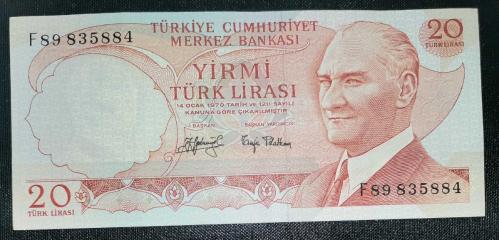 TÜRKİYE  20  TÜRK LİRASI  KAĞIT PARA