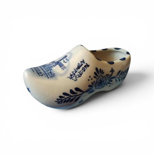 vintage Delft Blue Tarzı Hollanda Porselen Takunya Çarık Biblo - 15 cm