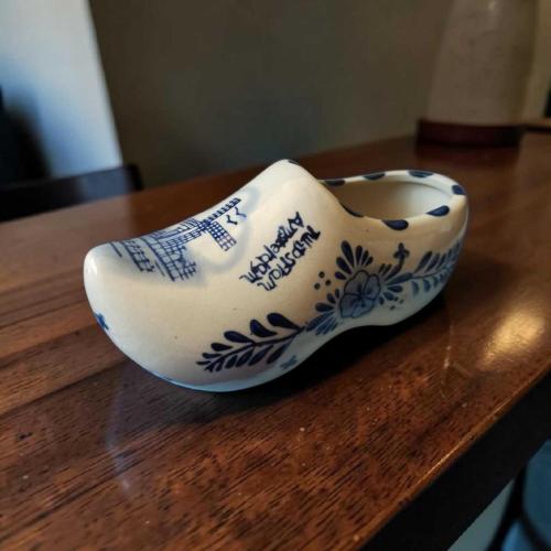 vintage Delft Blue Tarzı Hollanda Porselen Takunya Çarık Biblo - 15 cm
