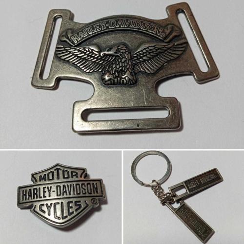 3 parca Harley Davidson taki anahtarlık toka rozet