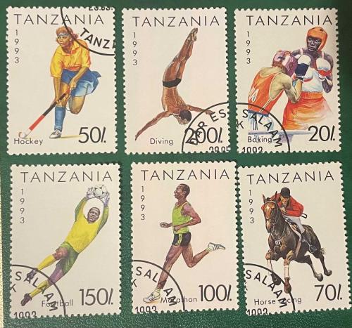 1993.SPOR  TEMA.TANZANYA 6 PUL İGD DAMGALI