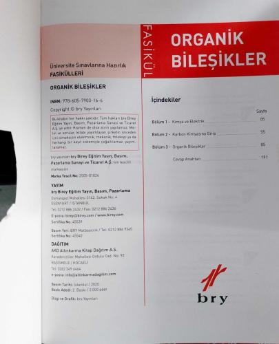 BRY YAYINLARI, Organik Bileşikler Fasikülleri