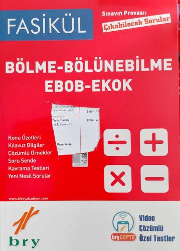 BRY YAYINLARI, Bölme Bölünebilme Ebob Ekok Fasikülleri