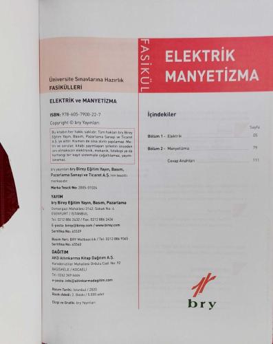BRY YAYINLARI, Elektrik ve Manyetizma Fasikülleri