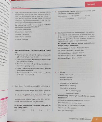 BES YAYINLARI, AYT TÜRK DİLİ VE EDEBİYATI DİF - DERS İŞLEME FÖYLERİ