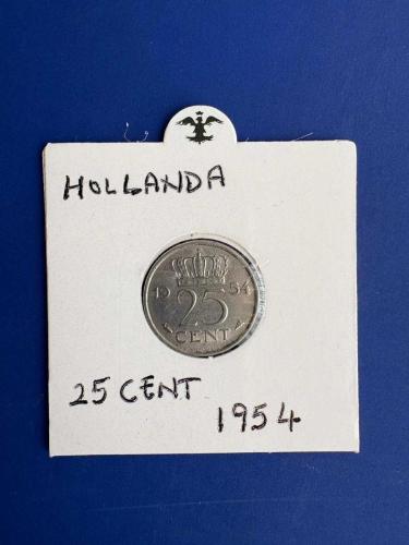 HOLLANDA 25 CENT 1954 (KAPAMALI)
