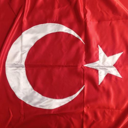 Saten Saçaklı Makam ve Tören Türk Bayrağı  Resmi